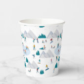 Wintersport Vakantie Fun Pattern Papieren Bekers (Links)