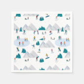 Wintersport Vakantie Fun Pattern Servet (Voorkant)