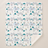 Wintersport Vakantie Fun Pattern Sherpa Deken (Voorkant)