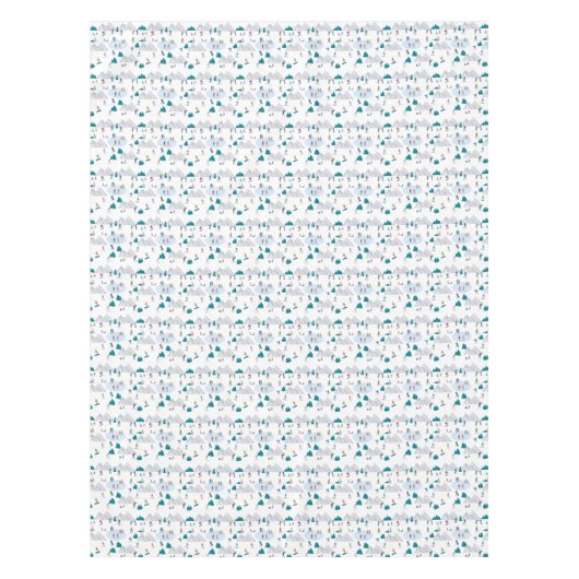 Wintersport Vakantie Fun Pattern Tafelkleed (Voorkant)