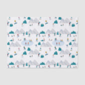 Wintersport Vakantie Fun Pattern Tissuepapier (Voorkant)