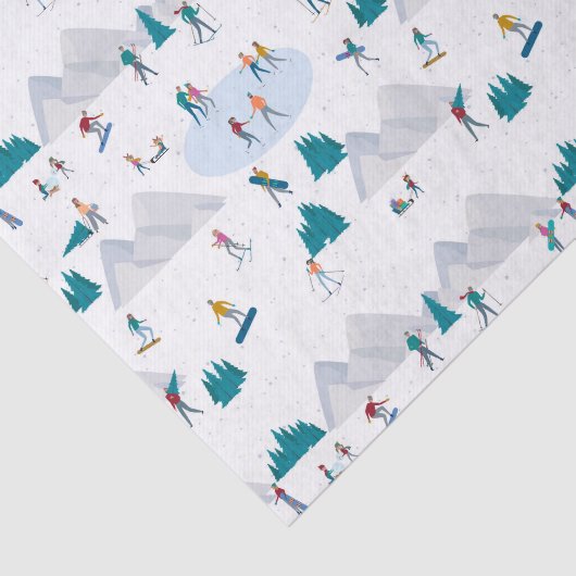 Wintersport Vakantie Fun Pattern Tissuepapier (Detail)