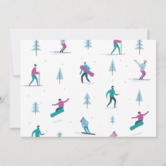 Wintersport Verjaardag Meisjes Ski Snowboard Foto Kaart (Achterkant)