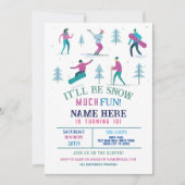 Wintersport Verjaardag Meisjes Ski Snowboard Kaart (Voorkant)