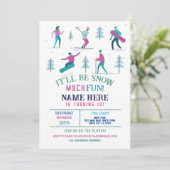 Wintersport Verjaardag Meisjes Ski Snowboard Kaart (Staand voorkant)