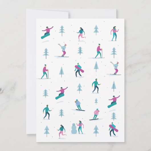 Wintersport Verjaardag Meisjes Ski Snowboard Kaart (Achterkant)