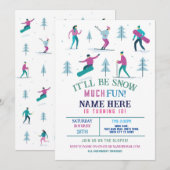 Wintersport Verjaardag Meisjes Ski Snowboard Kaart (Voorkant / Achterkant)