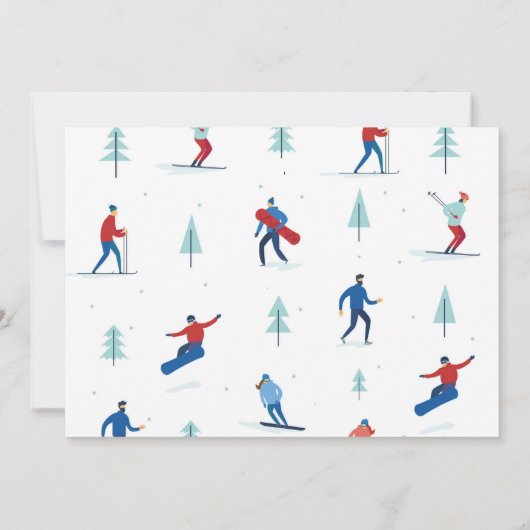 Wintersport Verjaardagsfeestje Ski Snowboard Foto Kaart (Achterkant)