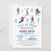 Wintersport Verjaardagsfeestje Ski Snowboard Kaart (Voorkant)