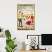 Wintersport Zwitserland Vintage Skiposter Poster (Thuiskantoor)