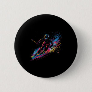 Wintersporten Alpiene verfspatskiër Sneeuwski Gi Ronde Button 5,7 Cm