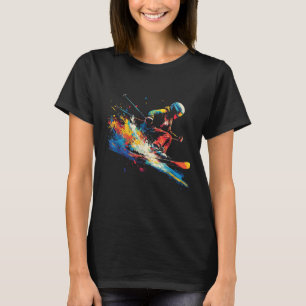 Wintersporten Alpineschilderen Spetterskiër Sneeuw T-shirt