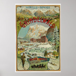 wintersporthhotels in de Zwitserse Alpen in de ja Poster