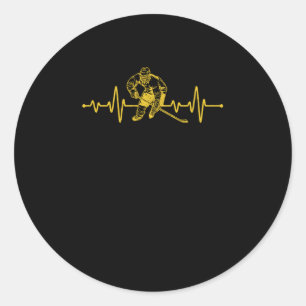 Wintersportliefhebber fan puls-ijshockey ronde sticker