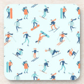 Wintersportpatroon Bier Onderzetter (Voorkant)