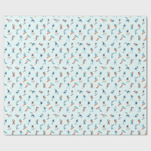 Wintersportpatroon Cadeaupapier (Vlak)