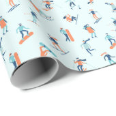 Wintersportpatroon Cadeaupapier (Rol Hoek)