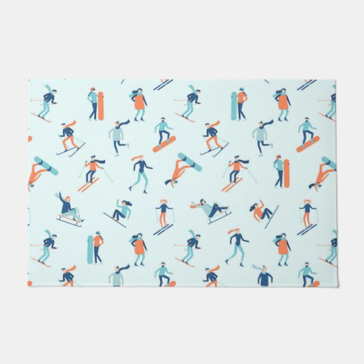 Wintersportpatroon Deurmat (Voorkant)