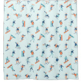 Wintersportpatroon Douchegordijn (Voorkant)