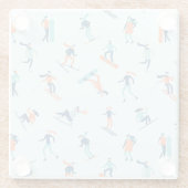 Wintersportpatroon Glazen Onderzetter (Achterkant)