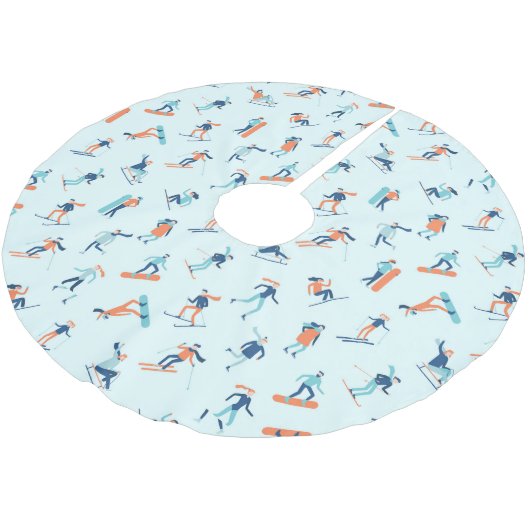 Wintersportpatroon Kerstboom Rok (Gekanteld)