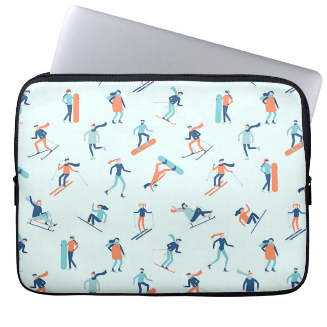 Wintersportpatroon Laptop Sleeve (Voorkant)
