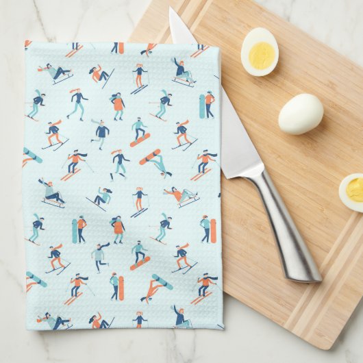 Wintersportpatroon Theedoek (Quarter Fold)