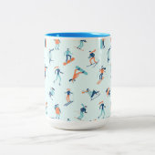 Wintersportpatroon Tweekleurige Koffiemok (Center)