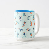 Wintersportpatroon Tweekleurige Koffiemok (Voorkant rechts)
