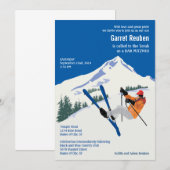 Wintersportplaats Bar Mitswa Uitnodiging (Voorkant / Achterkant)