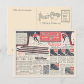 wintersportuitrusting adverteren briefkaart (Voorkant / Achterkant)