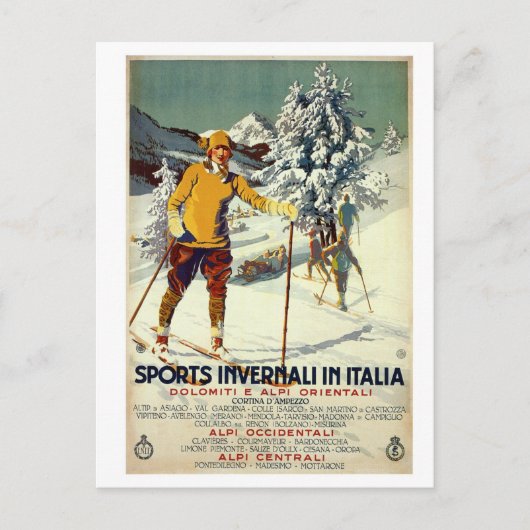  wintersportwedstrijden uit de jaren twintig Itali Briefkaart (Voorkant)