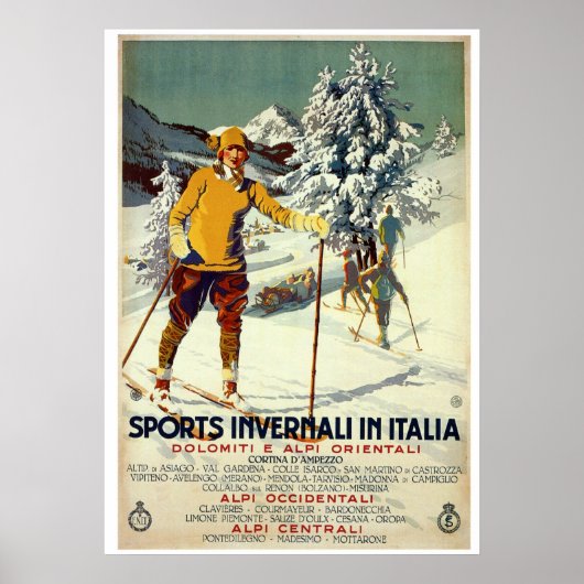 wintersportwedstrijden uit de jaren twintig Itali Poster (Voorkant)
