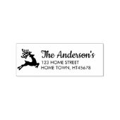 Winterspringende rendier naam retouradres rubberstempel (Afrduk)