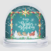 Wintersprookje Santa Fantasy Snowy Forest Sneeuwbol (Achterkant)