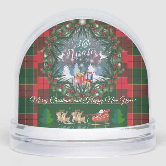 Wintersprookje Santa Fantasy Snowy Forest Sneeuwbol (Voorkant)