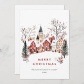  Winterstad Kerstboom Bedrijf Feestdagenkaart (Voorkant / Achterkant)