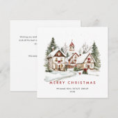  Winterstad Kerstboom Bedrijf Feestdagenkaart (Voorkant / Achterkant)