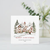  Winterstad Kerstboom Bedrijf Feestdagenkaart (Staand voorkant)