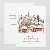  Winterstad Kerstboom Bedrijf Feestdagenkaart (Voorkant / Achterkant)