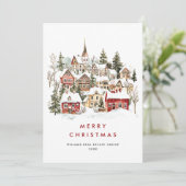  Winterstad Kerstboom Bedrijf Feestdagenkaart (Staand voorkant)