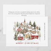 Winterstad Kerstboom Bedrijf Feestdagenkaart (Voorkant / Achterkant)