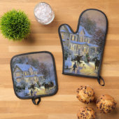  winterstad kerstboom ovenwant & pannenlap set (Top down)