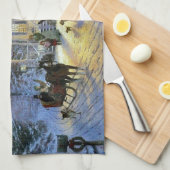 winterstad kerstboom theedoek (Quarter Fold)