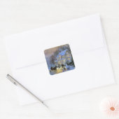  winterstad kerstboom vierkante sticker (Envelop)