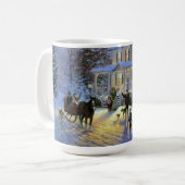 Winterstad Kerstpaard getrokken slee Koffiemok (Voorkant links)