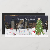 Winterstad Wonderland Kerstscene met foto (Voorkant / Achterkant)