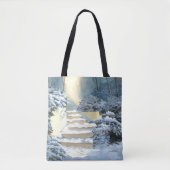 Winterstadions, bedekt met sneeuwCanvas tas (Voorkant)