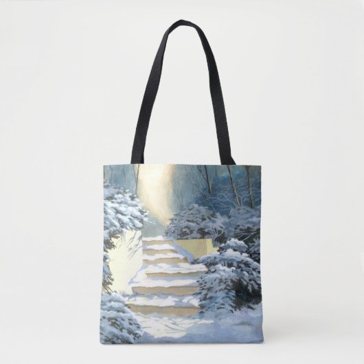 Winterstadions, bedekt met sneeuwCanvas tas (Voorkant)