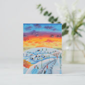 Winterstadsnam met winterkunst winterlandschap briefkaart (Staand voorkant)